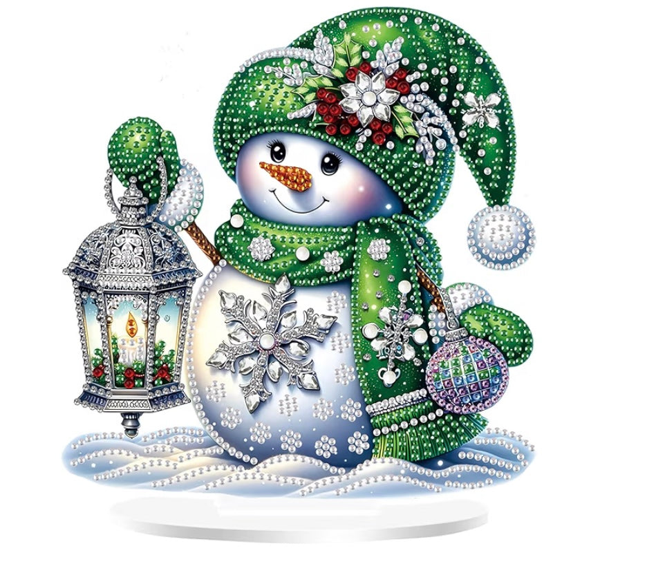 Green Christmas Snowman Holiday Decoration