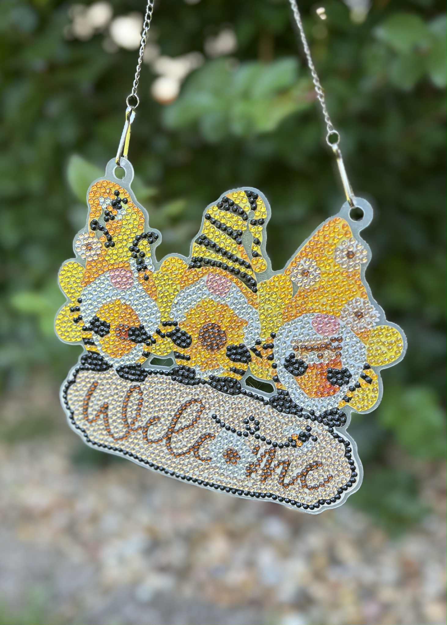 Welcome Gnome hanging ornament
